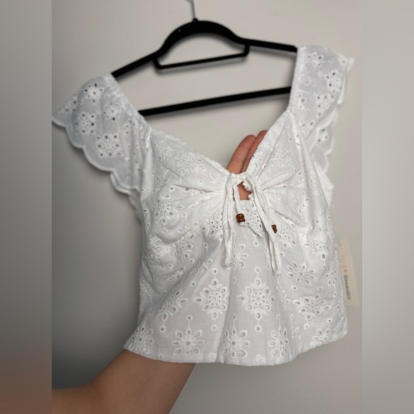 White Top Cotton Summer Beach Tropical Party NWT - Picture 8 of 8